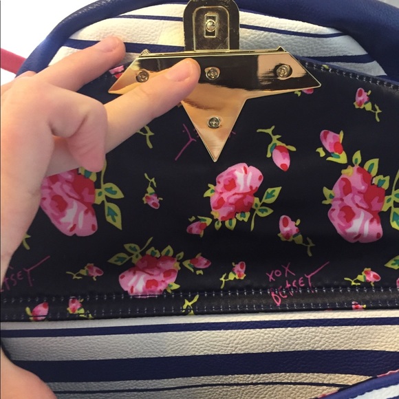 Betsey Johnson red white and blue backpack. - Picture 2 of 6